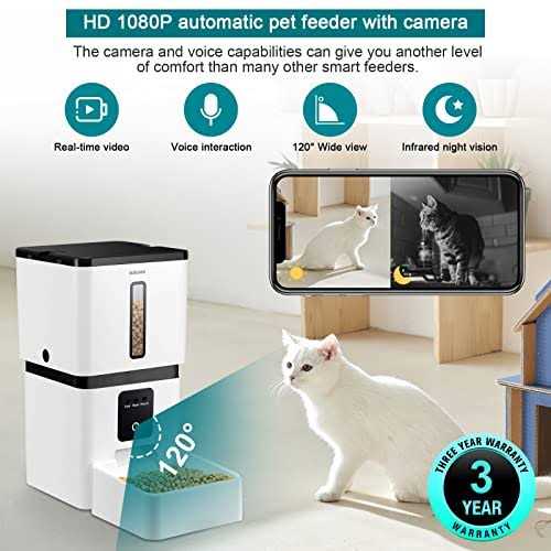 Automatic Dog Feeder with Camera 8L Smart Cat Food Dispenser J4550