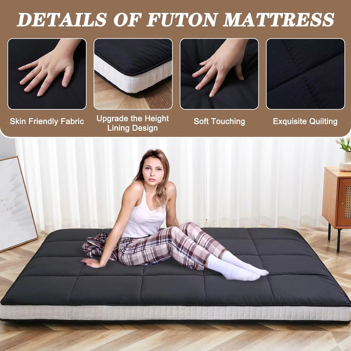 Extra Thick Folding Floor Mattress with Storage Bag I65347