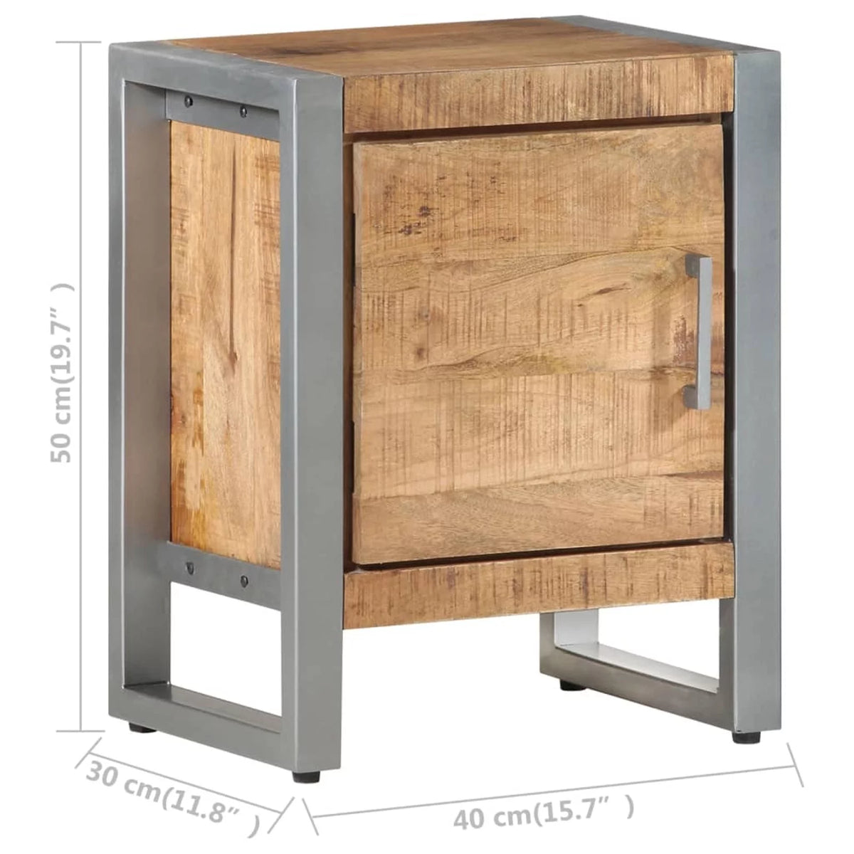 Rough Mango Wood Bedside Cabinet W9585