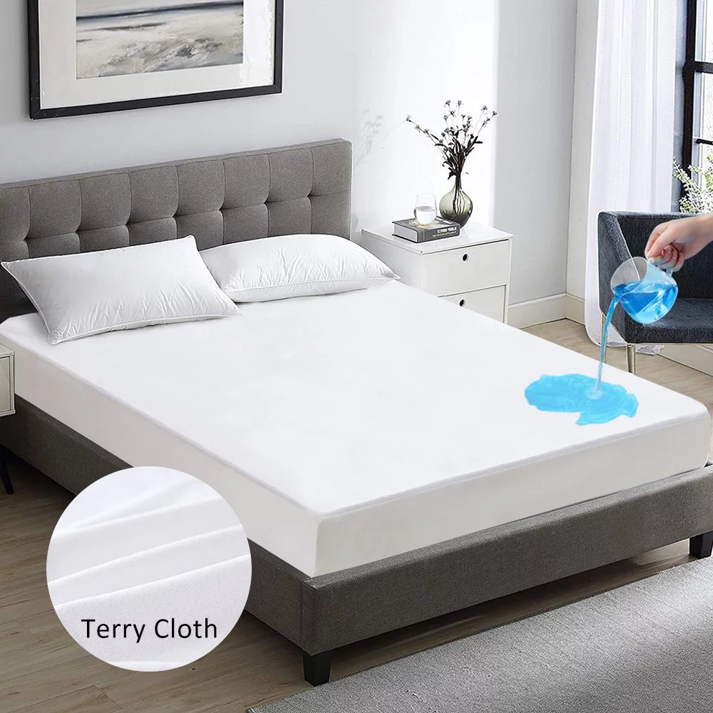 100% Waterproof King Size Terry Cloth Mattress Protector A648626