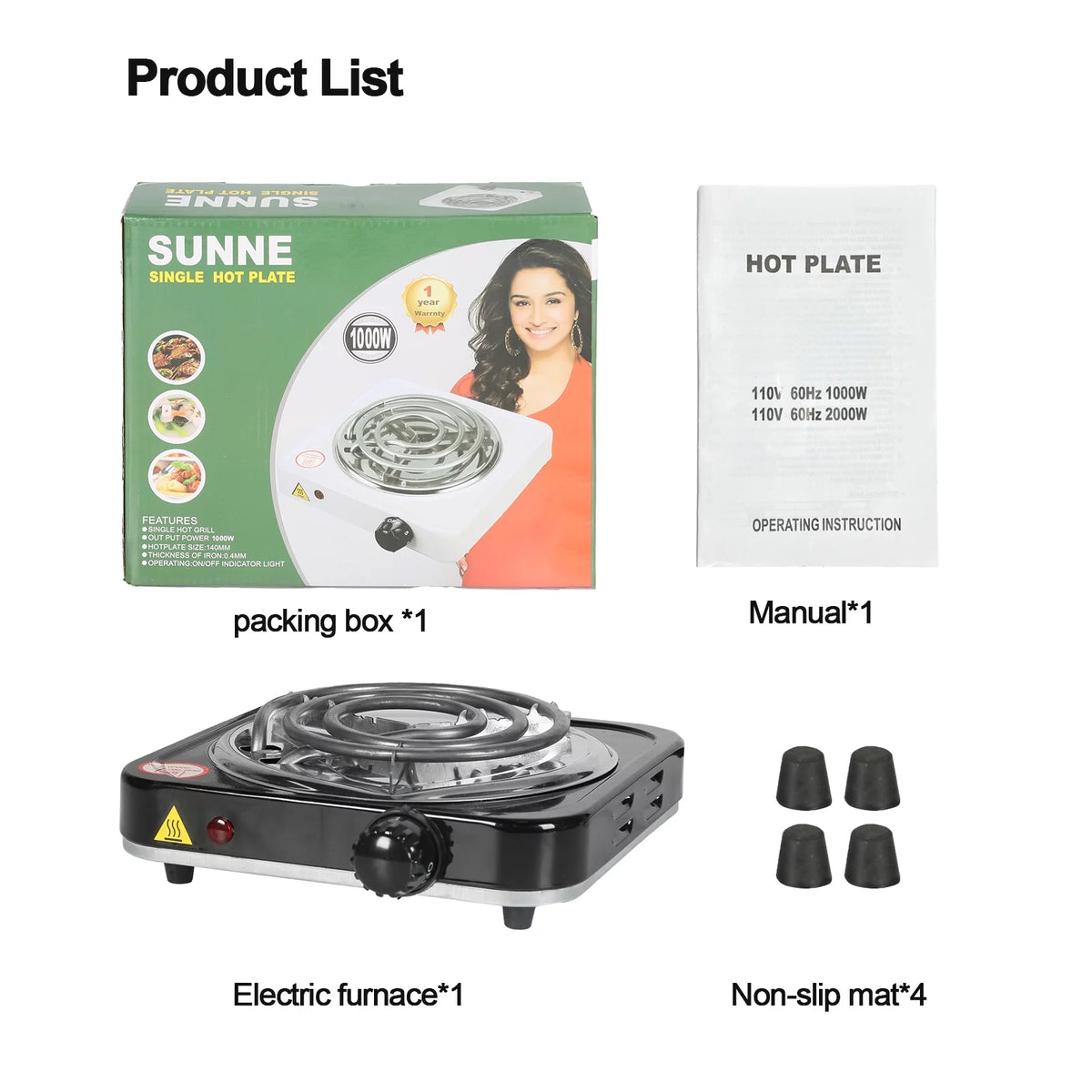 1000W Single Burner Electric Hot Plate L466