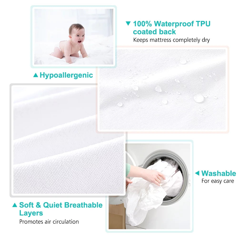 100% Waterproof King Size Terry Cloth Mattress Protector A648626