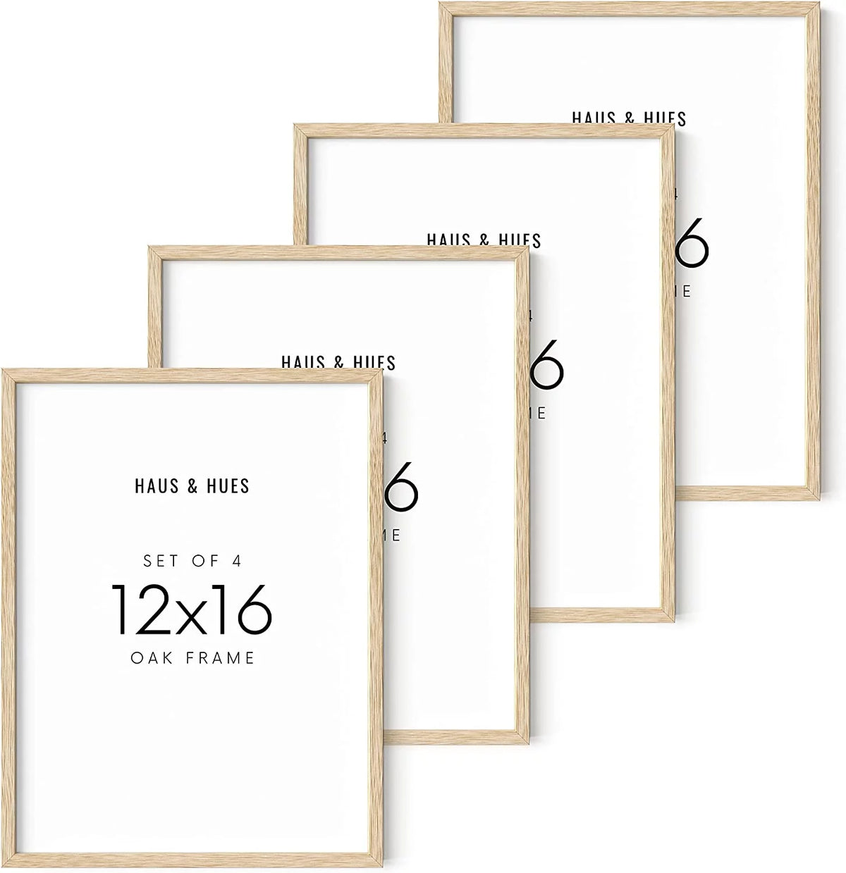 Beige Oak Wood 12x16 Picture Frame Set of 4 K23161