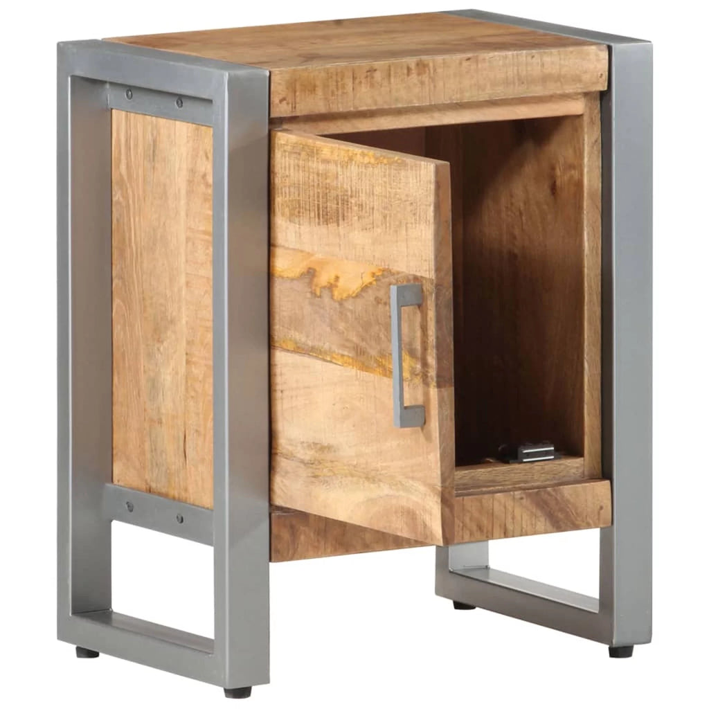 Rough Mango Wood Bedside Cabinet W9585