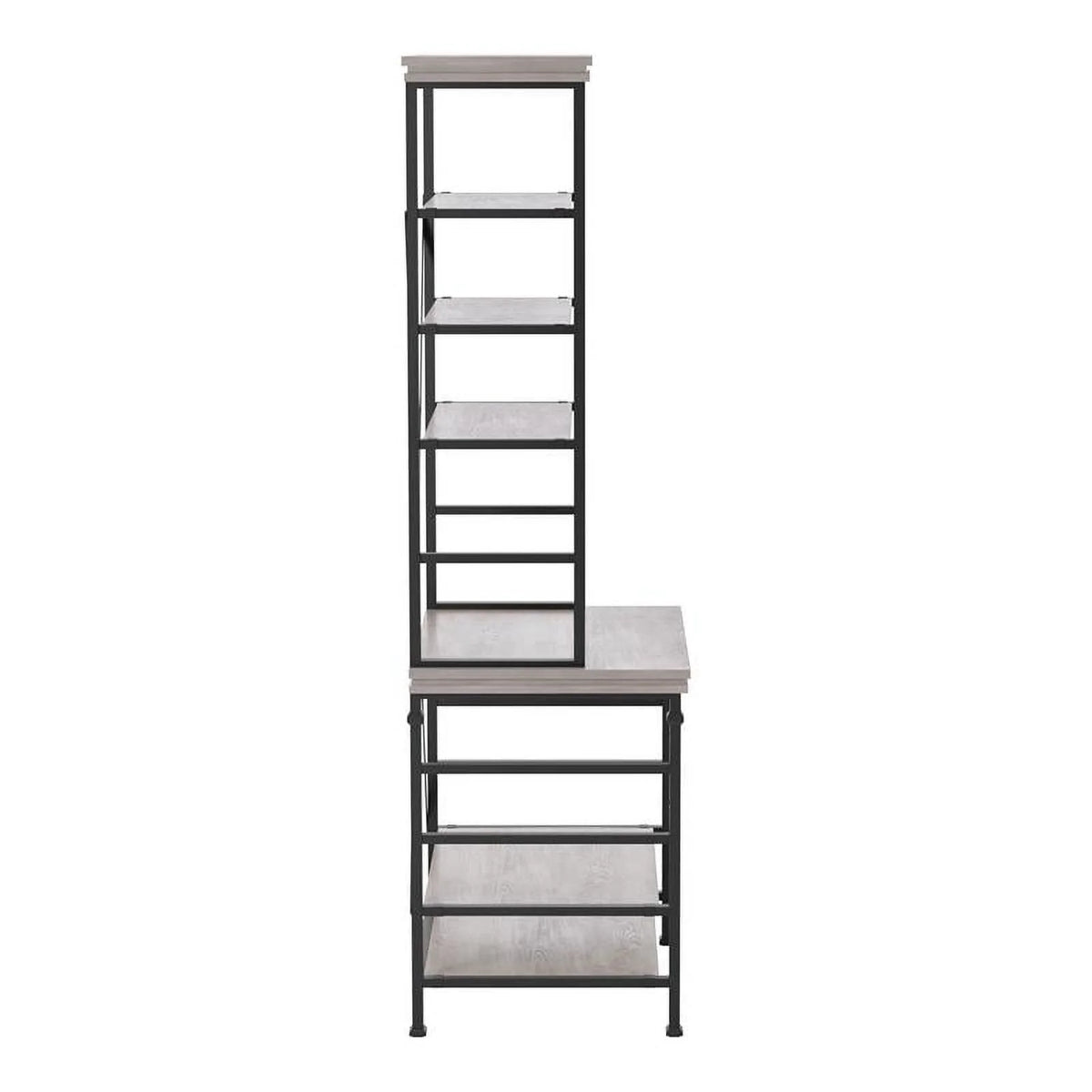 Antique White 6-Shelf Metal Bookcase B92553