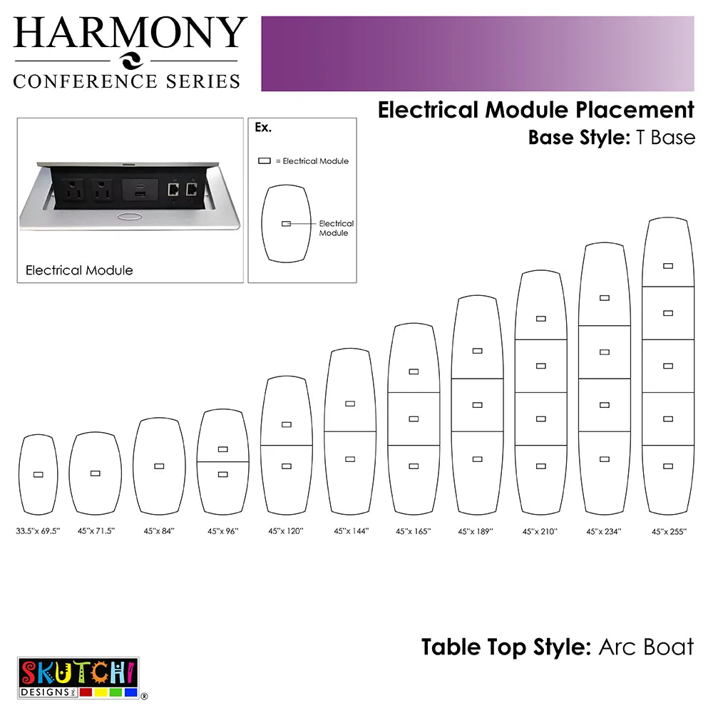 12 Person Modular Powered Conference Table O1200