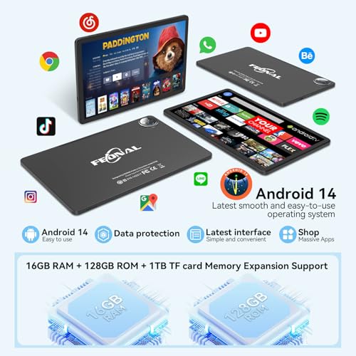 11 inch Android 14 Tablet 128GB ROM 16GB RAM Octa-Core R869071