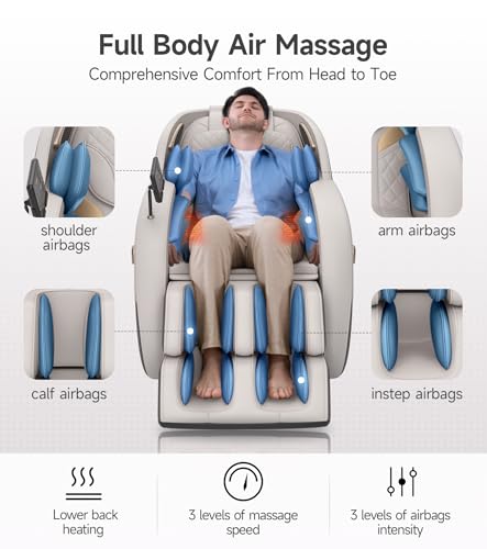 Brown Zero Gravity SL-Track Full Body Massage Chair Recliner G399