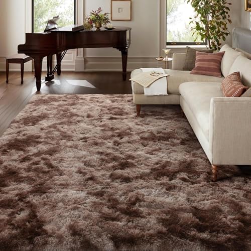 6x9 Ft Large Shag Black Rug L35825