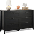 Black 6 Drawer Wood Dresser W706858