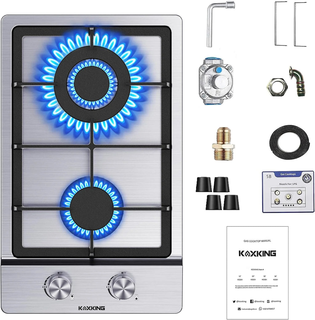 2 Burner Stainless Steel Gas Cooktop Y682