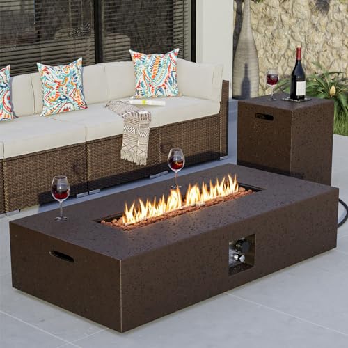 2-Piece Outdoor Propane Firepit Table Set with Tank Table M22770