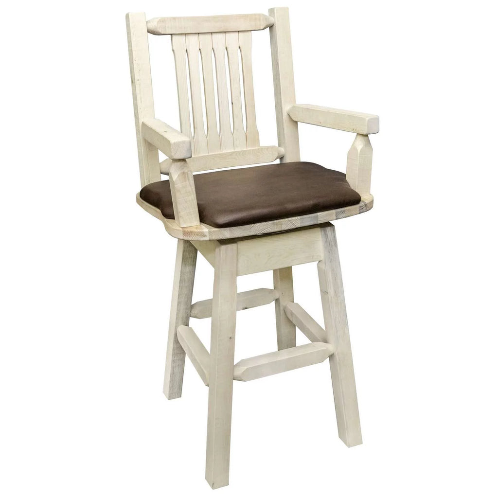 Wood Swivel Barstool in Natural T977