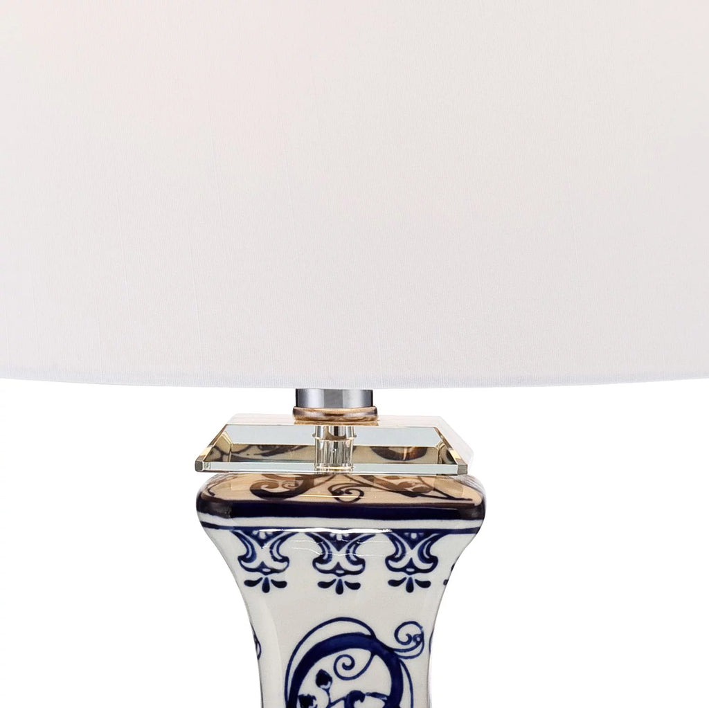 28" Tall Blue Floral Porcelain Table Lamp X664