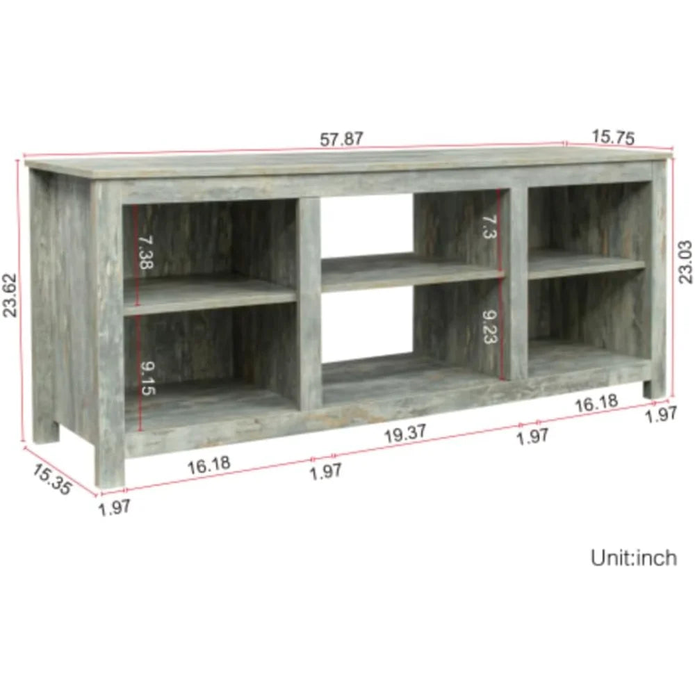 TV Station Furniture with 4 Storage Compartments and 1 Storage Cabinet C24401