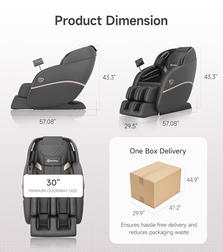 Brown Zero Gravity SL-Track Full Body Massage Chair Recliner G399