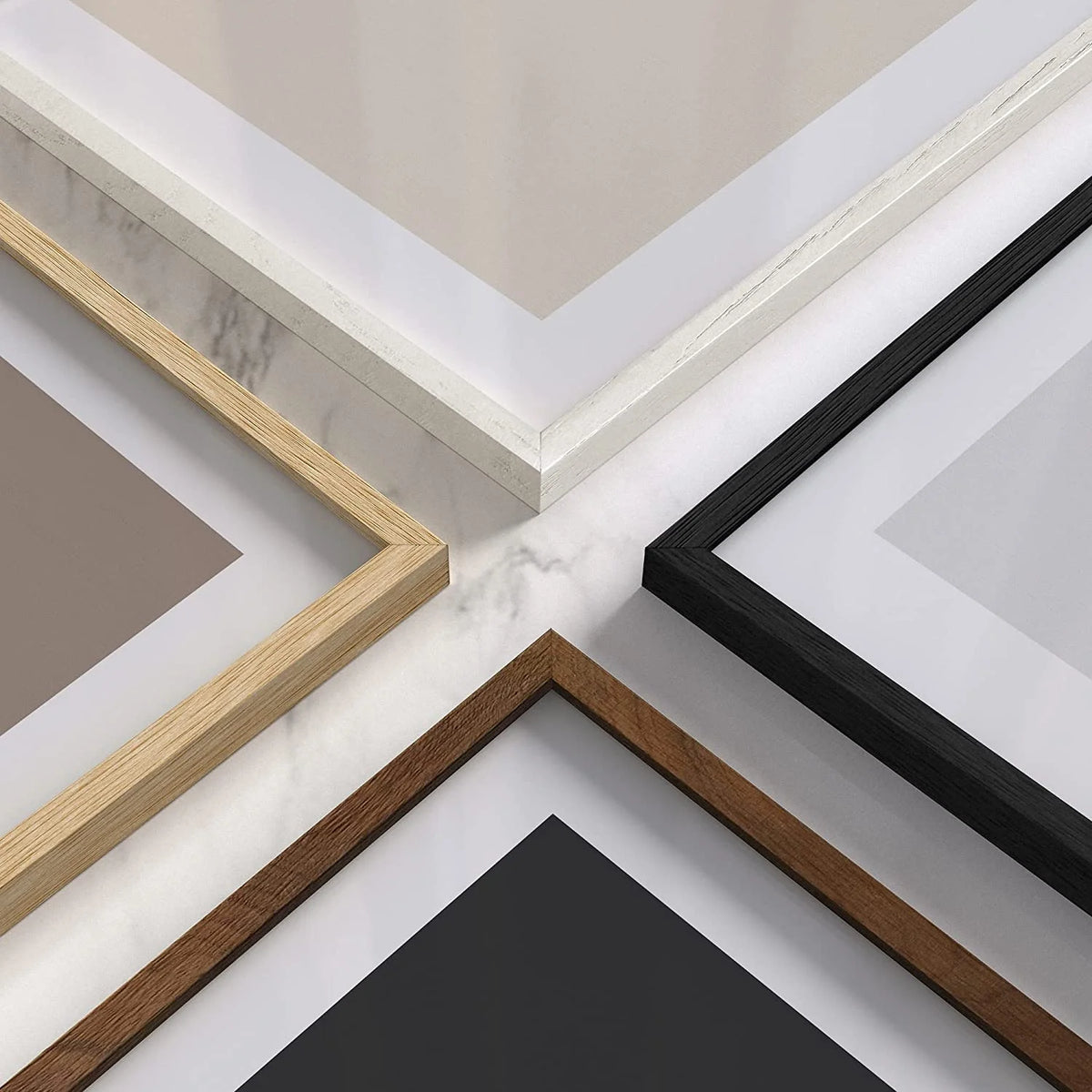 Beige Oak Wood 12x16 Picture Frame Set of 4 K23161