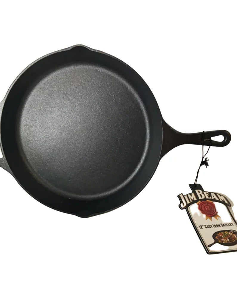 12" Black Cast Iron Round Skillet O795